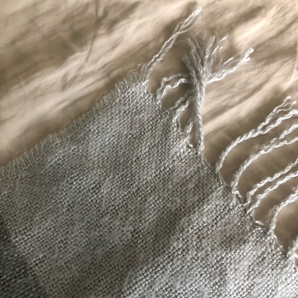 Zara Home Grey Stripe Knit Throw Blanket - Picture 2 of 4